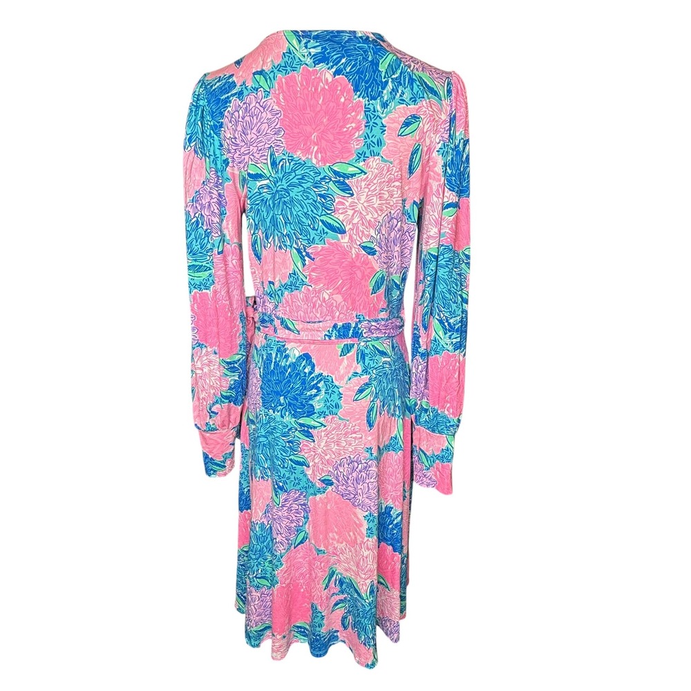Lilly Pulitzer Rosalinda Wrap Dress Beach House Blooms Floral Resort Wear Preppy - Picture 5 of 6